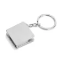 Portable mini metal measuring tape keychain creative practical tool for daily use. - Square Tape Measure / Silver