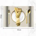 Premium PVC placemat heat resistant waterproof table mat 30x45cm for luxury dining - Grey Stripe