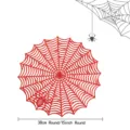 Halloween red PVC spider web placemat, round heat-resistant table mat 38cm 15 inch decor. - Placemat (Dia 38cm) / Red