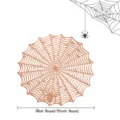 Halloween Spider Web Placemat 38cm Round PVC Heat-Resistant Table Mat for Dining Room Decor - Placemat (Dia 38cm) / Rose Gold