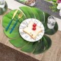 Creative EVA Monstera leaf placemat, non-slip heat insulation pad for dining table decor. - 43cm*37cm / Green EVA Monstera Leaf