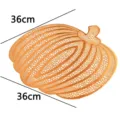 Gold PVC Hollow Pumpkin Placemat Nordic Thermal Table Mat Waterproof And Oilproof 36cm - Lantern Pumpkin / Golden Orange