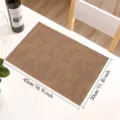PU leather rectangular placemat, retro brown texture table mat for dining room home decor. - Dark Coffee