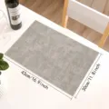 Grey PU leather rectangular placemat waterproof non-slip heat insulating table mat 43x30cm - Light Gray