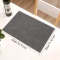 Modern rectangular PU leather placemat waterproof heat resistant table mat for home dining table - Dark Gray