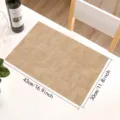 Brown PU leather placemat rectangular table mat heat resistant waterproof kitchen dining decor - Khaki