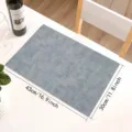PU leather placemat rectangular grey table mat waterproof heat resistant dining table decor - Grey Blue
