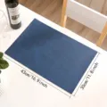 Blue rectangular PU leather placemat, waterproof and heat-resistant table mat for dining room. - Navy Blue