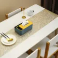 Gold hollow PVC table runner modern minimalist dining table decor placemat long tea mat. - Gold