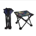 Portable folding stool for outdoor camping and fishing. Lightweight and compact design. - Patterned Folding Stool
