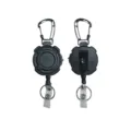 Heavy duty retractable badge reel with carabiner, steel wire key chain clip for outdoor use. - Suspension Hanging Buckle