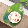 Creative EVA green leaf placemat simulation monstera leaf anti-slip heat insulation dining mat. - 43cm*37cm / Green EVA Pointed Leaf