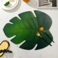 Grüne Monstera Blatt Platzmatte Kreative EVA Hitzebeständige Tischmatte Esszimmer - 43cm*37cm / Grünes EVA-Bananenblatt