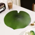 Grüne Blatt Platzset, EVA Rutschfeste Hitzebeständige Tischmatte für die Esszimmer Dekoration - 43cm*37cm / Grünes EVA-Riesenlotosblatt