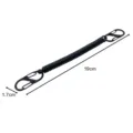 Black retractable fishing lanyard spiral rope with snap hooks gear tool 19cm length - Double-Ended Figure-8 Buckle Spring Rope
