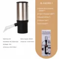 Electric wine aerator and fast decanter with stainless steel finish, compact and portable design. - Charging Single Machine + Silicone Tube + Transparent Pourer / Stainless Steel Silver