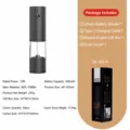 Elektrische peper- en zoutmolen met oplaadbare batterij, compact ontwerp voor keukengebruik. - Enkele Verpakking (Met Stofhoes) / 70ml