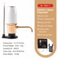 Decanteur de vin electrique distributeur de vin automatique aerateur de vin rechargeable - D2 Or Champagne + Tuyau en Silicone + Tige Télescopique en Inox + Base de Rangement