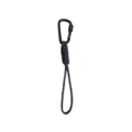 Portachiavi tattico in paracord con moschettone nero, attrezzatura outdoor resistente. - Rosso
