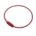 Red stainless steel wire keychain cable loop with screw barrel lock for DIY crafts outdoor. - Bright Red