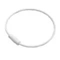 White steel wire keychain ring with screw connector for DIY crafts and luggage hanging. - White
