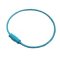 Blue coated steel wire keychain loop with screw connector, perfect for DIY hanging craft. - Lake Blue