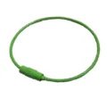 Vibrant green steel wire keychain with screw lock ring for DIY crafts and outdoor use. - Green