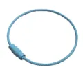 Light blue steel wire keychain loop with screw barrel closure, DIY hardware accessory pendant. - Sky Blue