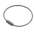 Grey wire key ring variant, stainless steel cable keychain with screw barrel closure. - Gray