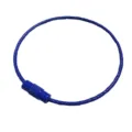 Blue stainless steel wire keychain loop with screw barrel closure, ideal for DIY crafts. - Sapphire Blue
