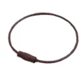 Brown wire keychain stainless steel cable ring screw locking loop DIY bag accessory - Coffee
