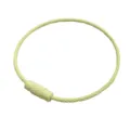 Light green coated steel wire keychain loop with screw connector, durable DIY hardware part. - Light Yellow
