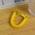 Llavero de resorte colorido cable telefónico extensible cordón para móvil colgante de bolso - Nueva cuerda de resorte colorida amarilla