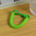 Llavero de resorte verde correa de teléfono antienredos elástica extensible colgante de bolso - Nuevo cordón de resorte colorido, verde