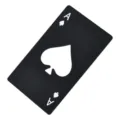 Stainless steel ace of spades playing card bottle opener creative metal bar tool - Black