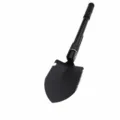 Pelle pliante de camping noire, outil multifonction compact pour le jardinage. - Petite boussole avec pochette velcro - noir standard
