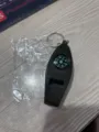 Sifflet de survie portable 4 en 1 d'extérieur avec boussole pour randonnée et urgence - Sifflet 4 en 1 - vert armée