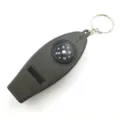 Outdoor multi-function emergency whistle with compass and keyring for camping hiking. - Army Green