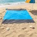 Waterproof Beach Mat Outdoor Picnic Blanket Portable Sandproof Camping Mat Blue Black - 140*200cm / Blue + Double Grey