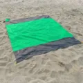 Waterproof beach mat outdoor picnic blanket portable pocket ground sheet green - 140*200cm / Green + Double Grey