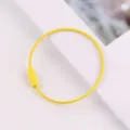 Yellow coated stainless steel wire keychain ring wire rope loop screw clasp diy charms - Yellow