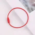 Red steel wire key ring cable loop metal screw fastener for DIY crafts and hanging charms. - Bright Red