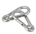 Verzinkter Eisen Karabiner Haken doppelter Schnapphaken fuer Schaukel Outdoor Hardware - Eisenhaken mit Öse / Größe 5