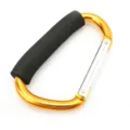 Aluminium karabijnhaak met schuimstof handvat D ring kinderwagen accessoire geel 1st - Geel