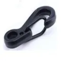 Mini black plastic spring carabiner EDC keychain hook for outdoor tactical equipment. - Black