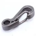 Mini metal spring carabiner keychain, gunmetal grey EDC gear quick snap hook for keys. - Gray
