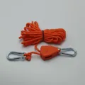 4mm reflecterend tentkoord met katrolspanner en karabijnhaken voor kamperen en buiten. - Reflecterende oranje katrolset