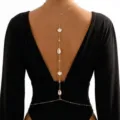 Elegant bohemian gold body chain featuring shell and starfish charms for open back dresses - 金色海星海洋贝壳一体式背链腰链(BJ26Y0123)
