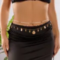 Detailed view of three-piece summer beach body chain set with starfish and shell charms - Three-Layer Bohemian Seed Bead Starfish Style (BJ26Y0042)