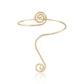 Elegant minimalist gold geometric spiral open arm cuff bracelet for modern women - S-Shape Spiral Vortex Style (BR26Y0134-2)